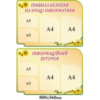 Стенд Правила безопасности на уроке информатики, Информационный уголок (комплект)